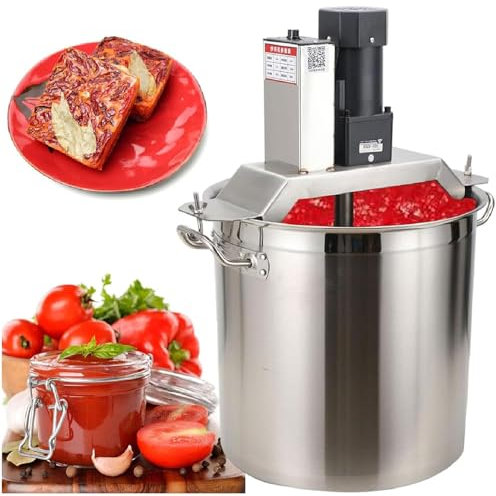 Commercial Hot Pot Base Mixer Pot, Electric Pot Stirrer, Stirring Wings Height Adjustable, Adjustable Speed, Stir Evenly, Pure Copper Motor, for Making Chili Sauce, Spicy Sauce,70L-750W-110V