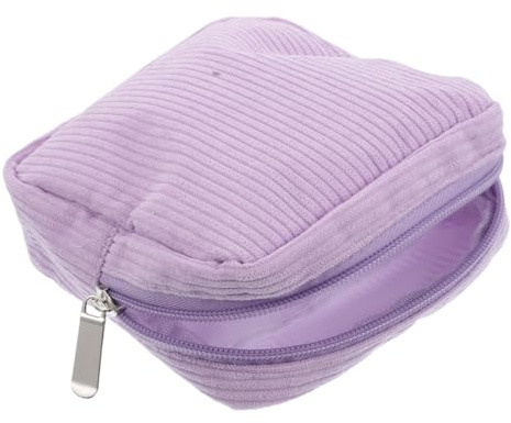Besportble Sac De Rangement pour Serviettes HygiéNiques en Velours CôTelé Mini Pochette ZippéE Petite Trousse De Maquillage Portable pour Femmes Et Filles