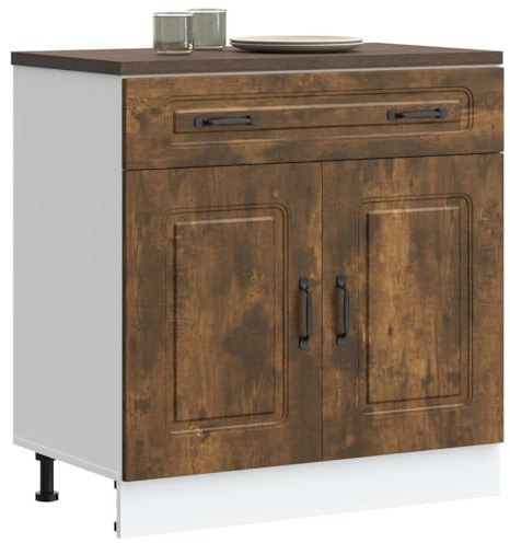 Qnhdfrt Kalmar - Mobile da cucina in legno di incenso, 80 x 46 x 81,5 cm, con piedini regolabili, robusto armadio per la cucina