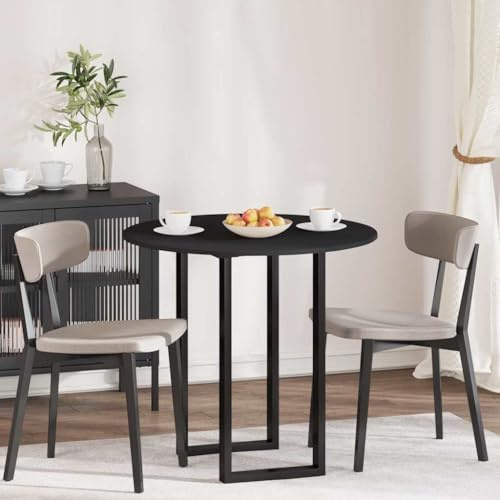 Qnhdfrt Tischplatte Schwarz 80 x 80 cm aus stabilem Holzwerkstoff 1,5 cm dick Matte Oberfläche Modernes Design Robustheit und Langlebigkeit für Esszimmer Büro Wohnzimmer