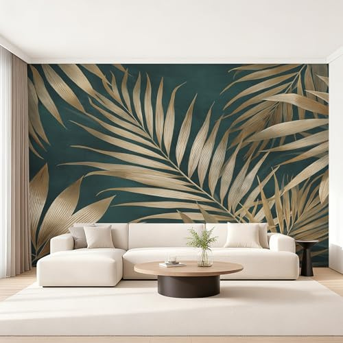 Generisch Fototapete Palmenblätter Tapete 350 x 256 cm, Tapete Palmenblatt Tropische Vliestapete Wallpaper Wandtapete für Wohnzimmer Schlafzimmer Sanierung Wandbilder Wanddeko D&O144