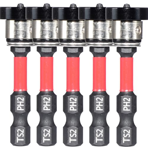 GERUI 5 pcs Trockenbau-Bit Aufsatz mit Tiefenanschlag | 1/4 Sechskantschaft Magnetisch mit Tiefenanschlag, Rigips Bit für Versenken von Schnellbauschrauben