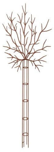 Rankturm aus Eisen Edelrost 215 cm – Rankhilfe Baumform für Clematis & Rosen – Metall Rankobelisk Garten – Gartendeko Rost