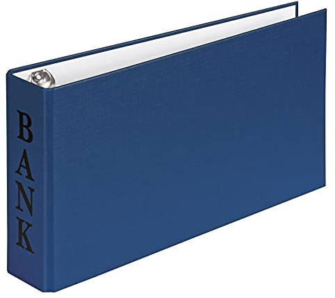 VELOFLEX 4168350 - Bankordner DIN A6, Ordner, Ringbuch für Kontoauszüge, 2-Ring-Mechanik, 30 mm Füllhöhe, mit Niederhalter, blau, 1 Stück