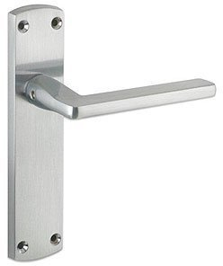 leon lever on latch backplate - satin chrome from e-hardware
