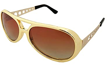 The Movie Shop Ltd True Romance Style Sunglasses, Gold Frame/Brown Gradient Lens