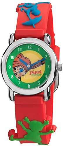 PIPPI LANGSTRUPMF Mädchen Analog Quarz Uhr mit Silikon Armband PE2110-918
