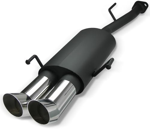 JOM Car Parts & Car Hifi GmbH 89028 Stahl-Endschalldämpfer mit 2X 76mm DTM-Look Endrohren