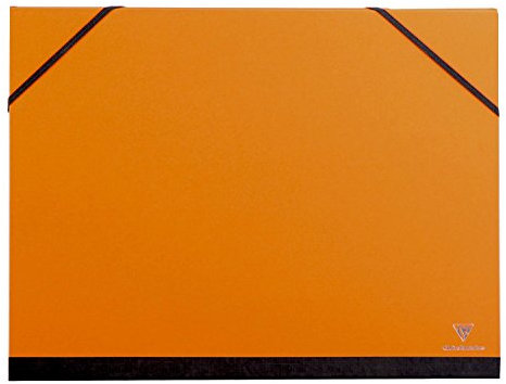 Clairefontaine 44803C Zeichenmappe (Gummizug, B4, 28 x 28 cm, ideal zur Aufbewahrung Ihrer Werke) orange