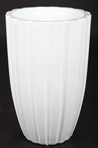 point home Blumentopf, Pflanzkübel aus Fiberglas, weiß, 45cm - für Innen