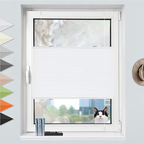 Plissee ohne Bohren Klemmfix Blau 130x180cm(BxH) Plissees Plisseerollo Blickdicht Jalousie Faltrollo Rollos für Fenster & Tür