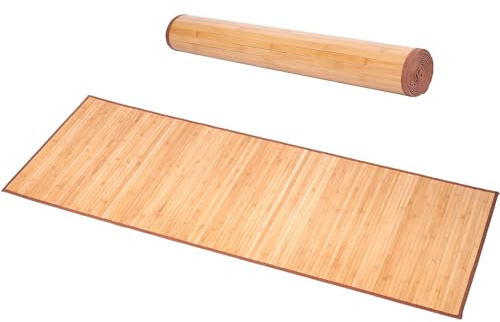 Nisorpa Natur-Bambus-Matte, große Bambus-Fußmatten für Zuhause, rutschfest, Küchen-Teppich, umweltfreundlicher Bambus-Badeteppich, Rollmatte, Teppich, 71.1 x 200.7 cm, Schlafzimmer, Wohnzimmer