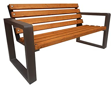 Primario Grande Gartenbank, Parkbank - Gartenmöbel, Outdoor Bank mit 350kg Tragfähigkeit - Sitzbank Holz Wetterfeste (Grande, Palisander, 100cm - Sitzlänge, CE)