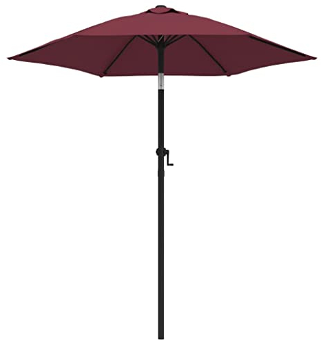 vidaXL Sombrilla Parasol Paraguas Quitasol Artículos de Exterior Jardinería Terraza Aire Libre Jardín Sombrajos Aluminio Burdeos 200x224 cm