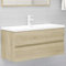 Tidyard Armoire de Lavabo Salle de Bain Armoire d'évier Meuble de Vasque en Aggloméré Chêne Sonoma 100x38,5x45 cm