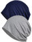 XYIYI Damen Mütze Chemo Hut Slouchy Kopfbedeckungen Kopf Wraps Krebshüte (2 Stück Blau Grau-N)