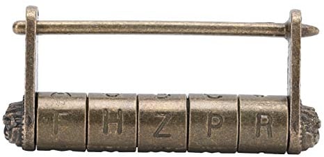 Tissting Blocco Password Antico Lucchetto,Password Bronzo Codice di Testo Serratura a Combinazione Rame Imitazione Vecchio Lucchetto per Scatola di Legno Portagioie Armadi
