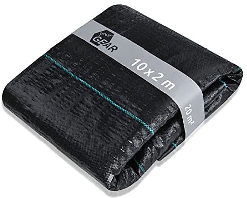 your GEAR Unkrautvlies Gartenvlies Unkrautfolie 100g/m² – Reißfest & Wasserdurchlässig für Hochbeet, Beetabdeckung und Garten – Unkrautschutz-Vlies 2x10m, Abdeckvlies gegen Unkraut