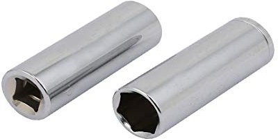 New Lon0167 3/8-inch Square Drive 9/16-inch Hex 6 Point Deep Impact Socket Silver Tone 2pcs(3/8-Zoll-Square-Laufwerk 9/16-Zoll-Hex 6-Punkt-Deep-Impact-Buchse Silver Tone 2St