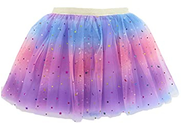 Tüllrock Kinder Mädchen, Bunt Regenbogen Prinzessin Rock 2 3 4 5 6 Jahre | Ballerina Tütü Bunter Prinzessin Feen Kostüm, Geschenk Mädchen, Violett/Dunkelviolett/Lachs