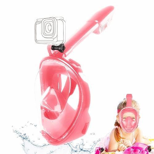 Aprllolg Schnorchel Maske Vollgesicht,Vollgesicht Tauchmaske für Erwachsene Jugend,Schwimmmaske mit Action Kamera Mount Anti-Fog Anti-Leck Einfache Entwässerung für Wassersport,Tauchen