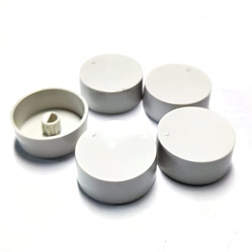 ARYEIELLSOW Thermostat Knob Fit with White Single or Double Pole Cover for Old Style S22 D22, White, 5pcs