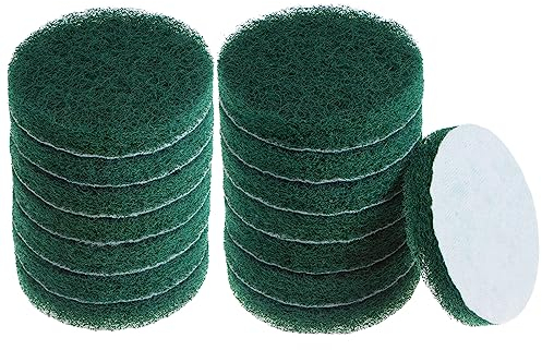sourcing map 15pcs Drill Power Brush 4 Inch Tile Scrubber Scouring Pads 150-240 Grit for Bathroom Kitchen Household Cleaning