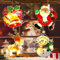 YeahBoom 4er Set LED Saugnapf Weihnachten Lichter,Doppelseitige Farbe LED Weihnachtsbeleuchtung,LED Fensterlicht Saugnapf,Kantenabdichtung,Timer,Batteriebetriebene(ohne Batterie),für Weihnachtsdeko