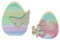 FRANK FLECHTWAREN Ostereier, Bunte Osterdeko Blume & Schmetterling, 2er Set, MDF, beidseitig emailliert Maße: Höhe 11 cm, 14 cm