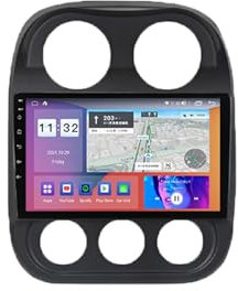 Android 12 Autoradio per Jeep Compass / Patriot 2010-2016 9 Pollice HD Touch screen Autolink Auto Radio Car Stereo Navigatore Controllo del volante vivavoce bluetooth sostegno carplay android auto ( S
