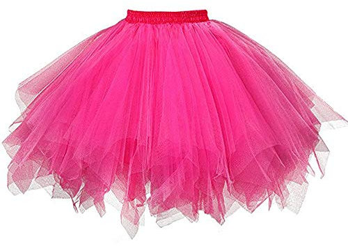 BBring Tutu Jupe plissée courte de qualité supérieure pour femme et adulte, Rose, XXXL