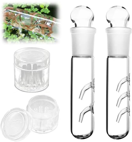 Palwin 4 Stück Planarienfalle, Multi-Size Klarglas Catcher Trap, 2 Loch 3 Loch Planarienfalle Glas, 8 Löcher Acryl Aquarium Falle, Planaria Trap für Aquarium Garnelen Aquarium