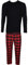 Gaffer Mens Christmas Pyjamas Set Trousers Woven Check Lounge Pants Long Sleeve T Shirts Top Red Black PJ – Long Tshirt XL