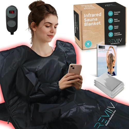 Coperta da sauna portatile con maniche per la massima flessibilità, coperta sauna a infrarossi lontani per disintossicazione, con 10 coperte termiche in omaggio, sauna a infrarossi per casa, 45-80 °C