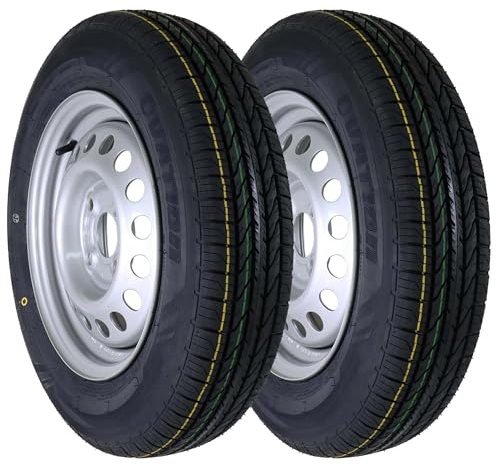 The Drive 2x Komplettrad 145/80R13 79N XL M+S für Pkw-Anhänger & Caravan – Felge 4Jx13 H2 ET30 – Lochkreis 4x100 – Tragkraft 437kg – max. 140 km/h – hochwertiges Ersatzrad