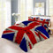 Faeralei Vintage britische Flagge Bettdecken Set 3 Teilig Union Jack Englische Flagge Patriotisch UK Bettwäsche-Sets,Enthalten 1 Bettdecken + 2 Kissenbezüge (C,Bettdecken 3 Teilig-Doppel)