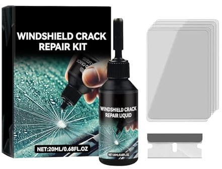 Windschutzscheibe Reparaturset, Auto Windshield Repair Kit, Autoscheiben Glas Reparatur Flüssigkeit, Auto Glas Reparatur Set zur Reparatur von Rissen, Kratzern, Löchern, Spinnennetzen (1 Stück)