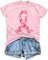 Tiorhooe Tee Shirt Octobre Rose Femme Ruban Rose