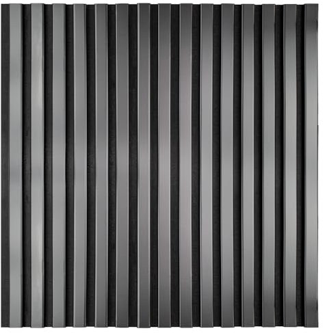 KAISER plastic® Akustikpaneele | Farbe: schwarz | Wandpaneele in verschiedenen Formaten | Deko Wohnzimmer | Wanddeko in Pastellfarbe | Akustik Paneele Wand | Lamellenwand (60 x 60 cm - 2STK.)