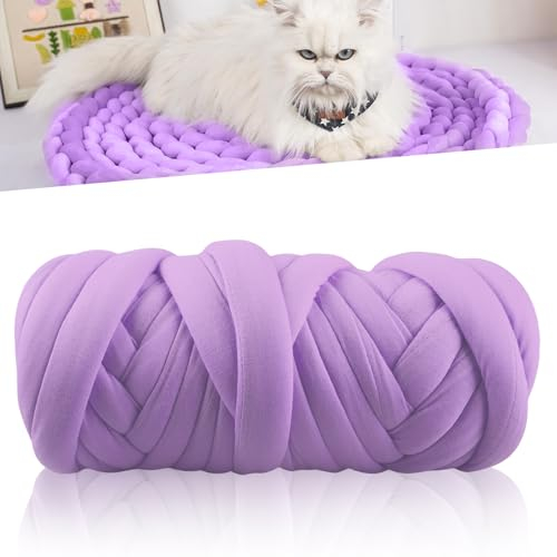 WIYETY Fai da te e ingombranti gomitoli di lana: 500 g di filato per lavori a maglia a mano, uncinetto, coperta a maglia grossa, coperta per coperte, cesti per animali domestici, viola