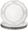 sourcing map 10 sottopiatti vintage sfusi, 33 cm, in plastica, con perline decorative per piatti piani, set di piatti rotondi, per feste di nozze, eventi, decorazione da tavolo, bianco
