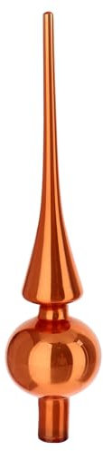 Holyart Puntale Albero Vetro soffiato h 26 cm Arancio 6 cm Diametro