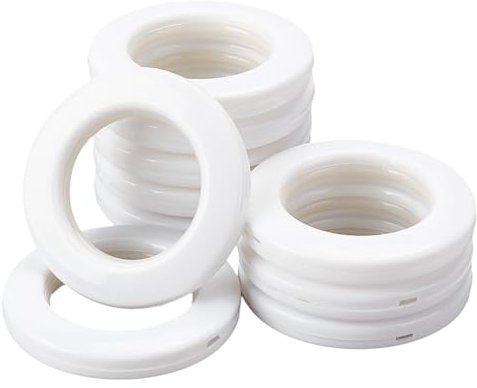 AHANDMAKER 10 occhielli per tende da 41,5 mm di diametro interno, in plastica, anelli per tende da doccia, ganci per tenda da doccia, colore grano
