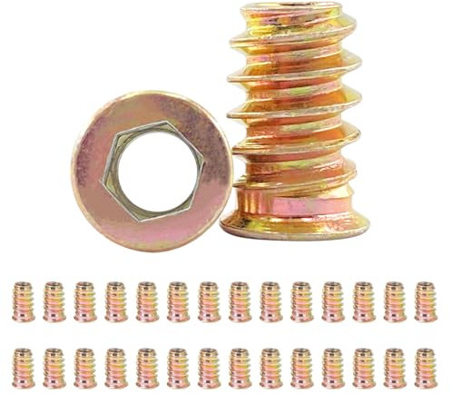 Gewindeeinsätze Mutter Einschraubmutter Einbettung Mutter - M5 x 15 mm Einschraubmuffen aus Hochwertige Galvanisiertem Kohlenstoffstahl, Korrosionsbeständig (30 Stück) (M5 x 15 mm)