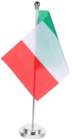 Veemoon Mini Bandiera Nazionale Italiana Da Tavolo in Poliestere Per Ufficio Casa Hotel Ristorante Cena E Festa