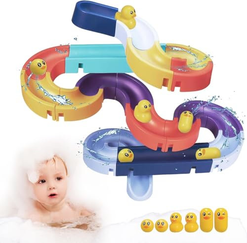 Badespielzeug, 48 Stück Kugelbahn Badewanne Wasser Spielzeug, Badespielzeug Baby ab 3 Jahr, Badewanne Spielzeug Kinder, Badespass für Kinder Badewanne Geschenk 3-6 Jahre Mädchen Junge
