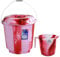 Fire Up Up Bucket Mug Set Bathroom Toilet Kitchen Use 13L Bucket with Lid & 1.5L Water Jug with Handle (Red)