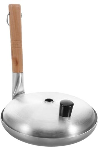 MUCKLILY Japanese Style Egg Poacher and Mini Omelette Pan Lid, 17cm Nonstick Frying Pan Vertical Handle for Gas Stoves, for Cooking Omelettes and Scrambled Eggs