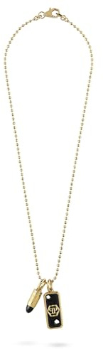 Philipp Plein Herren Kette Halskette Edelstahl IP Gold Plein Bullet PJGGA03NU