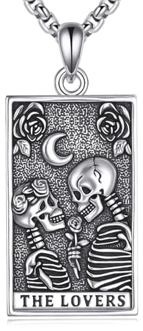 ZADIUA Tarotkarten-Halskette 925er Sterlingsilber Tarot-Vision-Anhänger Sonnenkette Tarotkarten-Schmuck Geschenke für Männer und Frauen